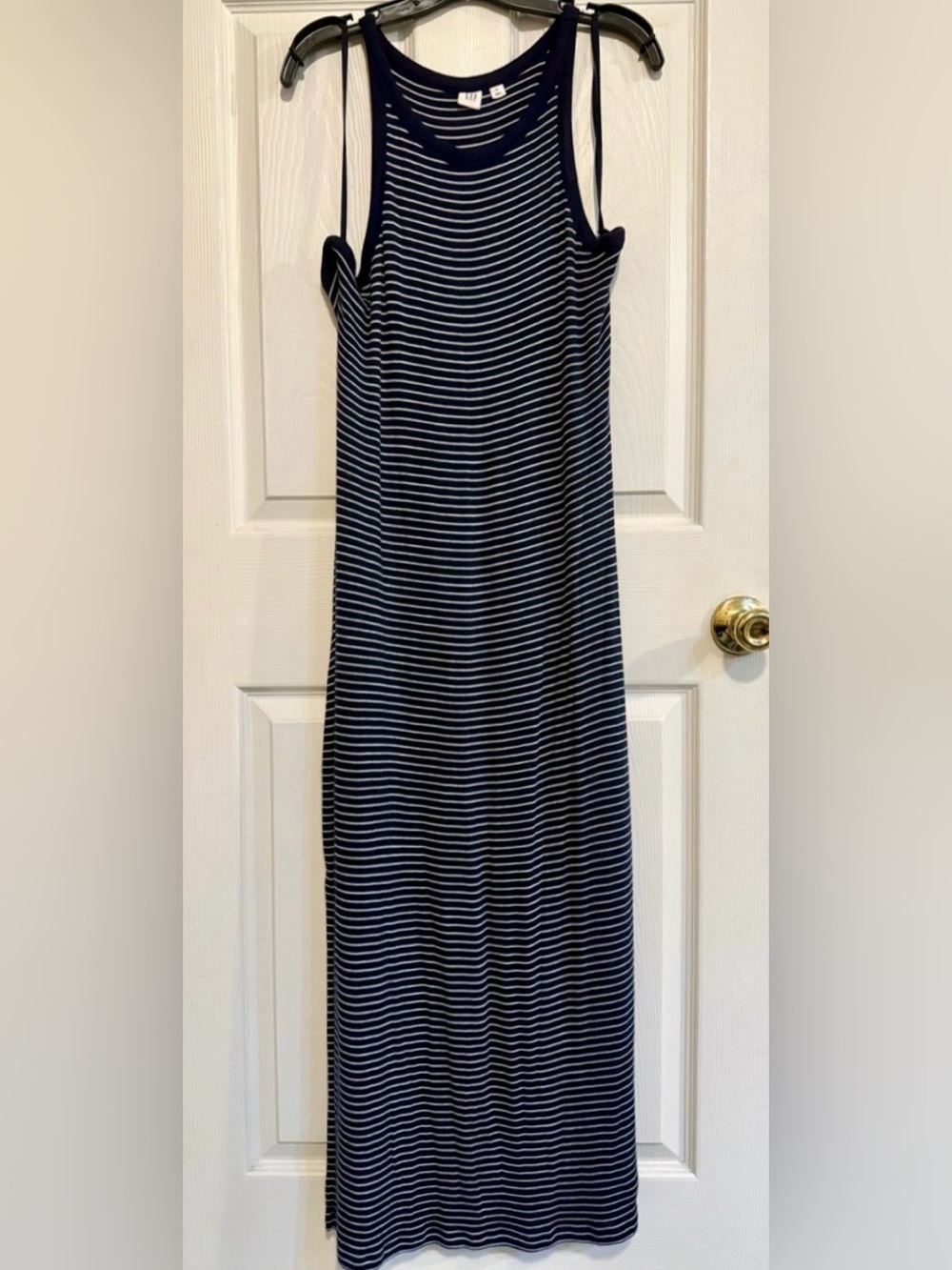 GAP Super COZY Striped Racerback Maxi Dress with Side Slit - XL